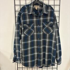 Duluth Trading Co. Men's Size XL Tall Blue Thick Button Front Flannel Shirt